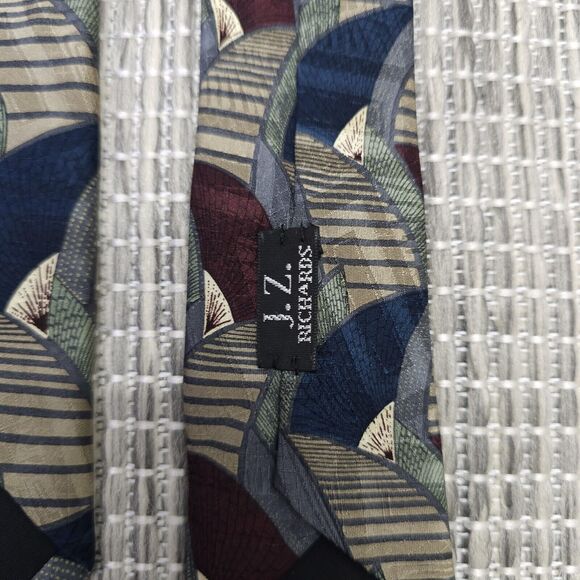 JB BRENT & Co Neck Tie All Silk Hand Crafted Vintage 90s Abstract Art to Wear - Picture 7 of 11